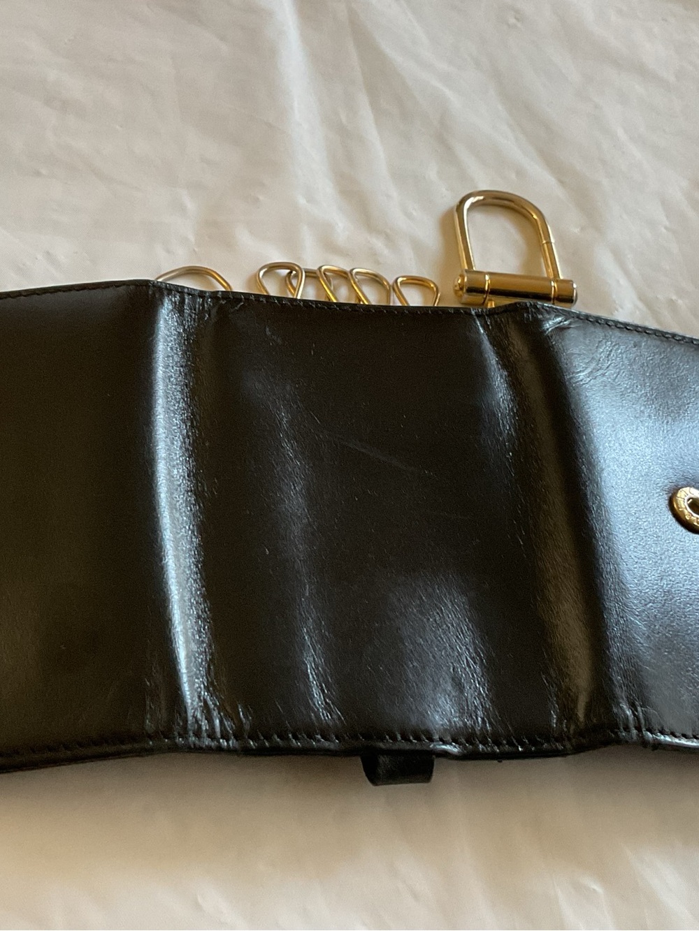 MONTBLANC Black Smooth Leather Tri-fold Key Case/ Wallet- Swiss Made - Picture 7 of 10